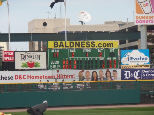 It was still early, but here's how the scoreboard looked, complete with makeshift "Bulls" sign.